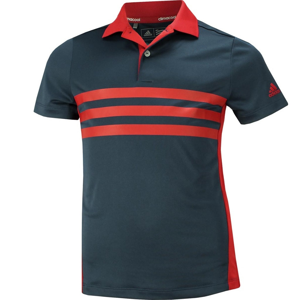 Adidas Golf Boys 3-Strips Chest Print Polo