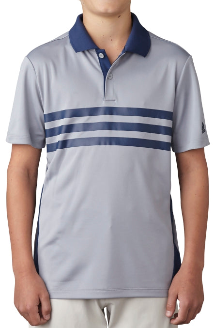 Adidas Golf Boys 3-Strips Chest Print Polo