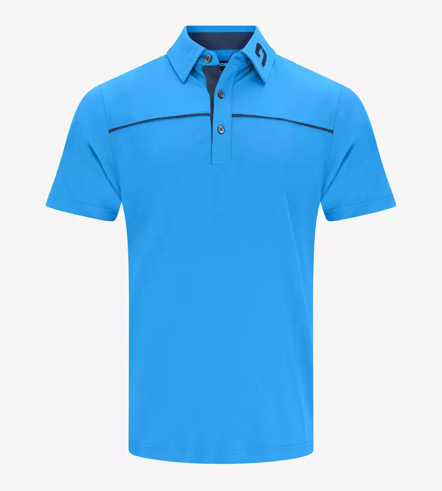 BLOCK PIQUE POLO - BLUE/NAVY