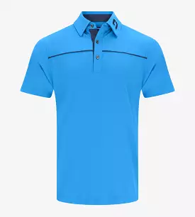 BLOCK PIQUE POLO - BLUE/NAVY