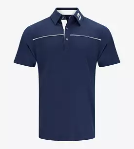 BLOCK PIQUE POLO - NAVY