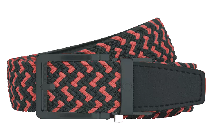 Braided Scarlet & Black, 1 3/8 Strap, Golf Belt