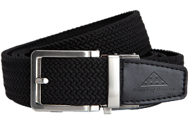 FoH Braided Black Stamped Tip, 1 3/8 Strap, Golf Belt