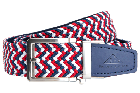 FoH Braided Liberty Stamped Tip, 1 3/8 Strap, Golf Belt