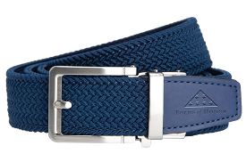 FoH Braided Navy Stamped Tip, 1 3/8 Strap, Golf Belt