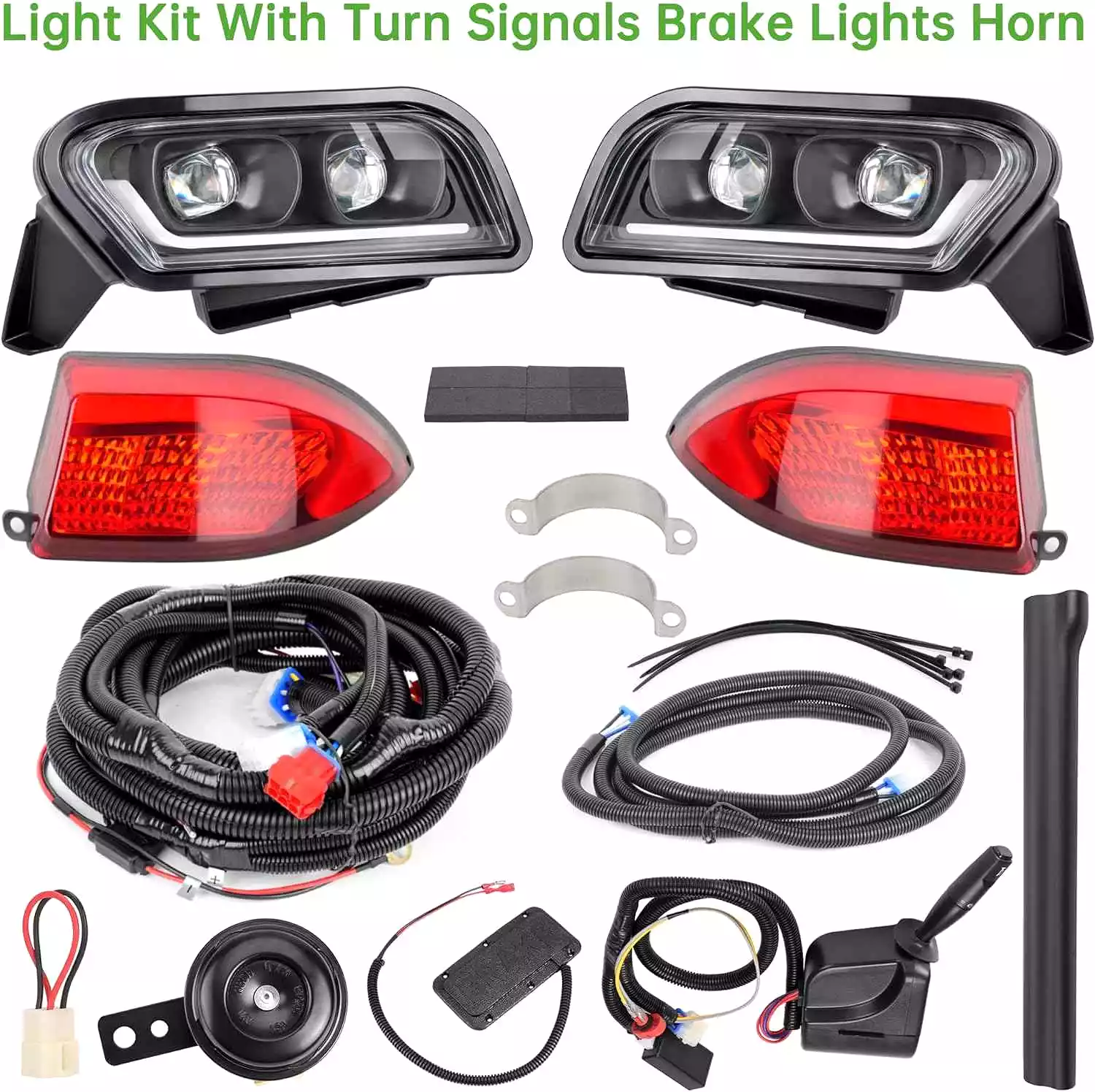 Golf Cart LED Light Kit Deluxe Headlight Kit Upgraded Daytime Runnin for Club Car - 10L0L