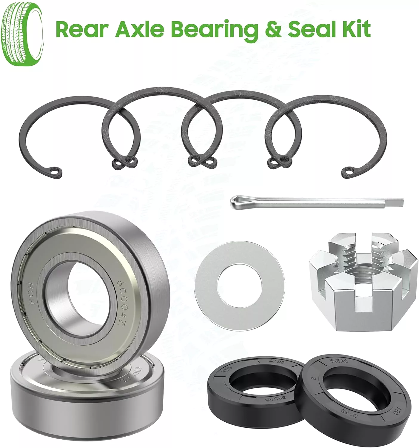 Golf Cart Rear Spline Axle Shaft with Bearing Seal Kit fit EZGO RXV 2008-Up - 10L0L