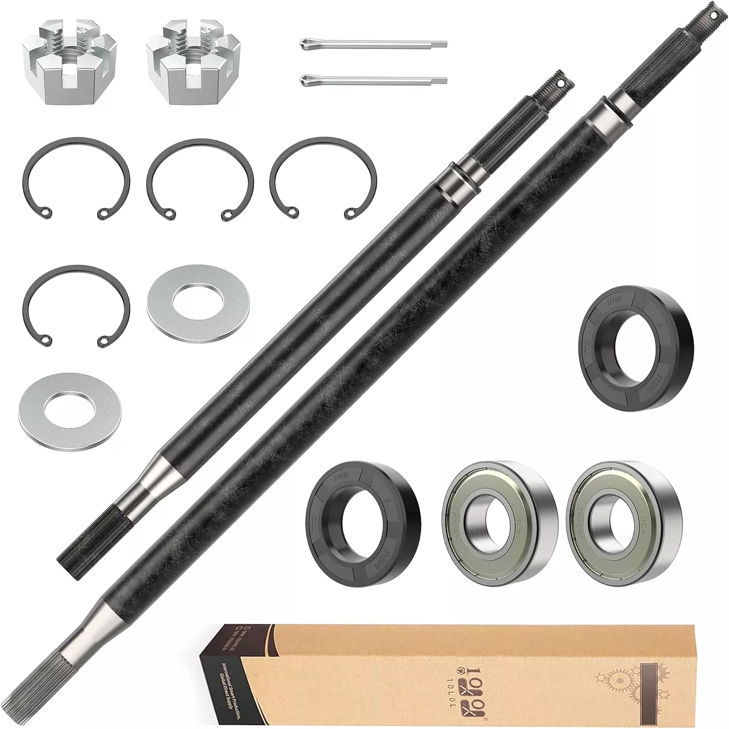 Golf Cart Rear Spline Axle Shaft with Bearing Seal Kit fit EZGO RXV 2008-Up - 10L0L