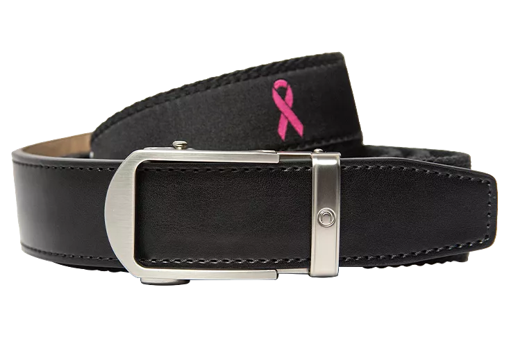 Hampton Black Pink Ribbon, 1 3/8 Strap, Golf Ribbon Belt