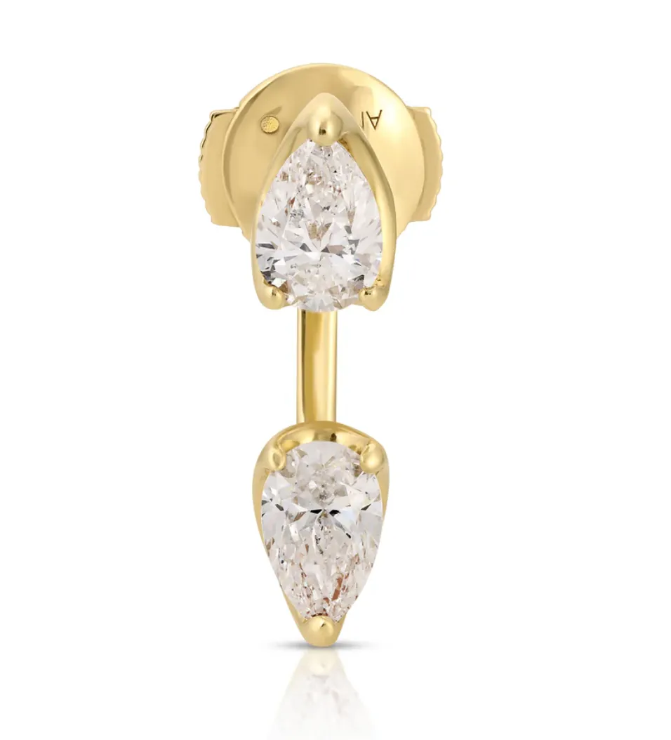 LARGE PEAR DIAMOND ORBIT EARRING