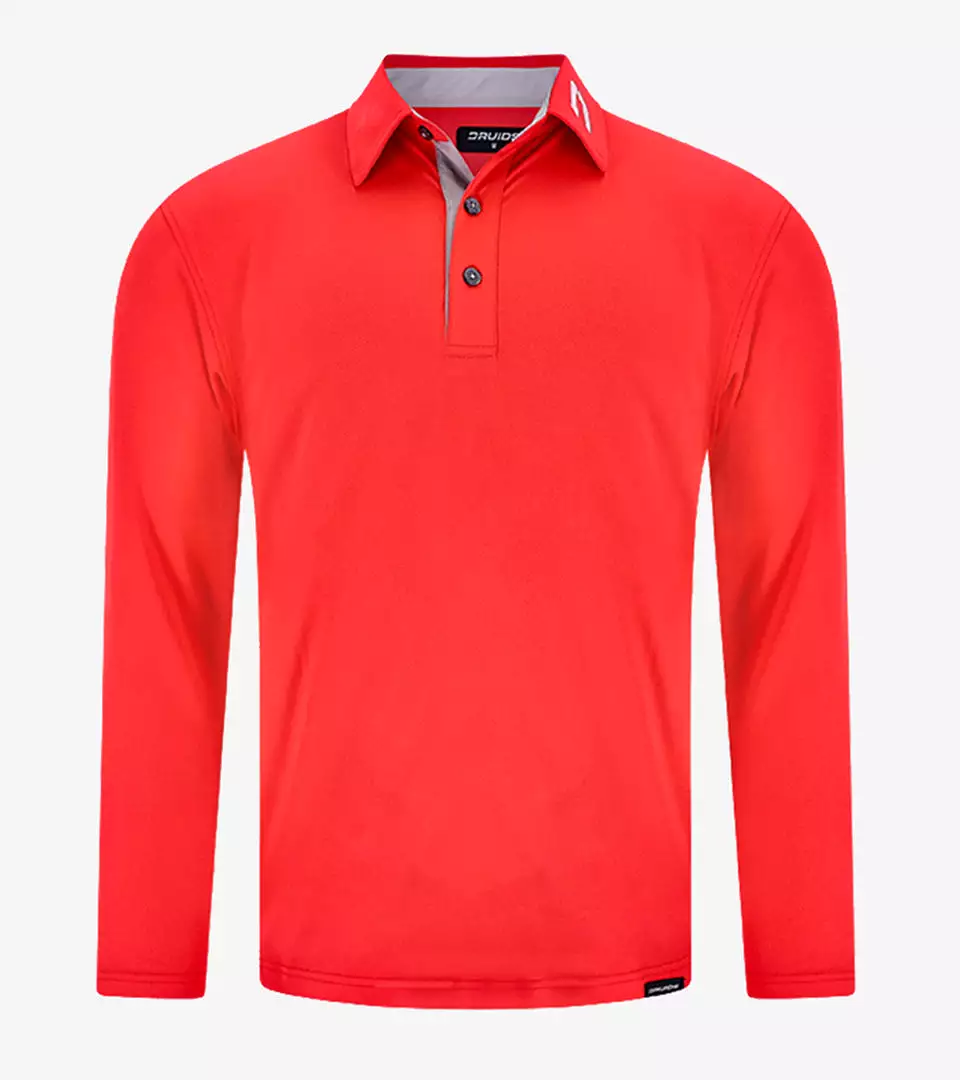 LONG SLEEVE TOUR POLO RED