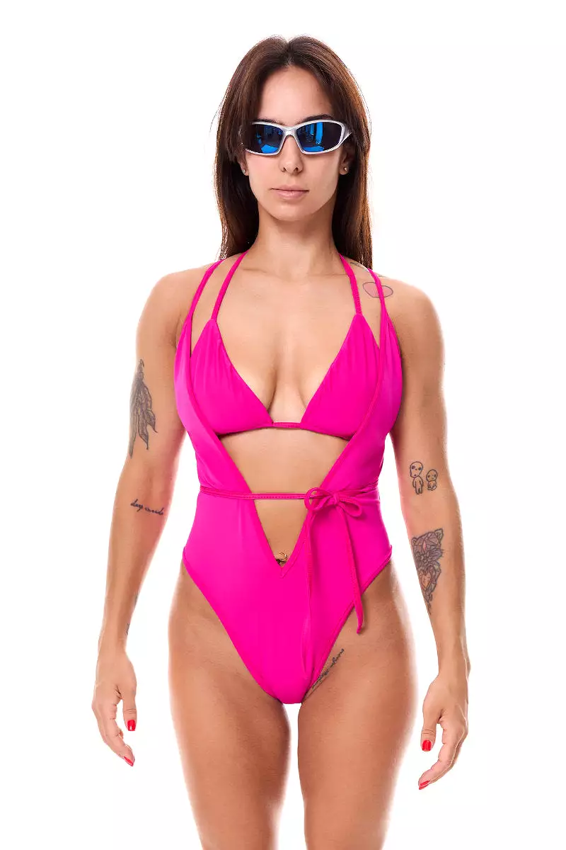 MD V-shape Bodysuit - Matte Pink