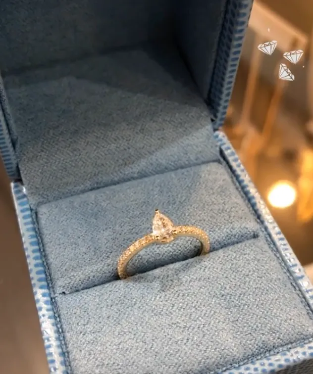 Me/You Pear Diamond Pave Ring