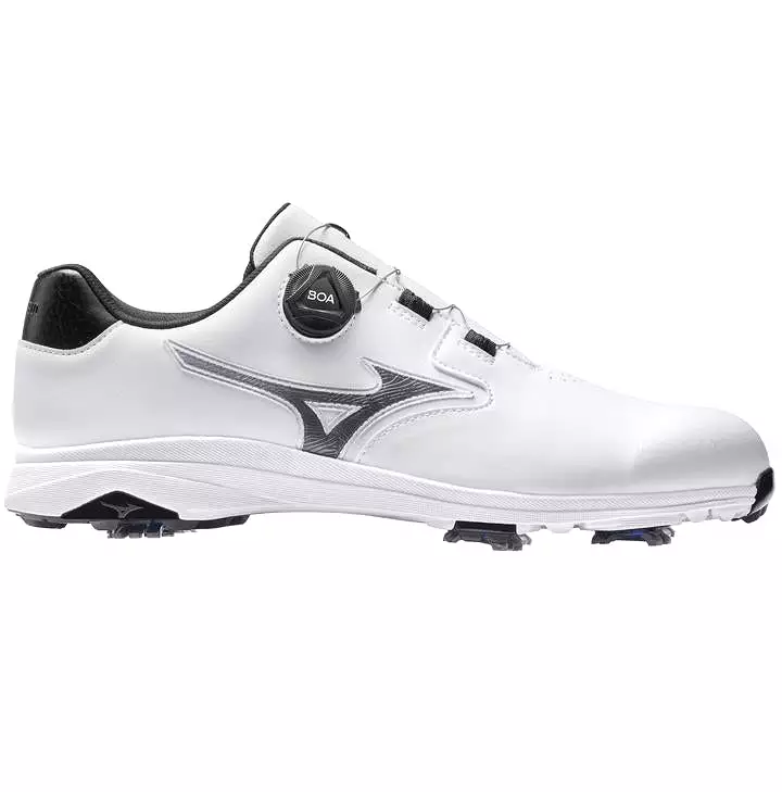 Mizuno Nexlite GS Spiked BOA Golf Shoes WHITE BOA