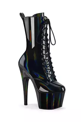 Pleaser USA Adore-1040WR 7inch Pleaser Boots - Holographic Black