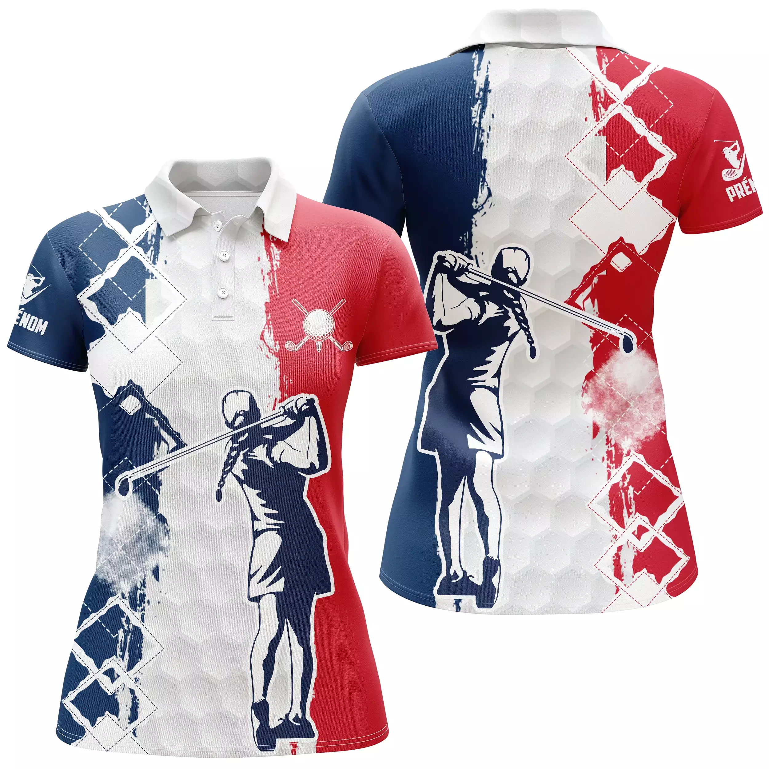 Polo Golf Personnalisé - Motif Effet Balle de Golf, Swing Golfer - Style et Confort Assurés - CT12072315