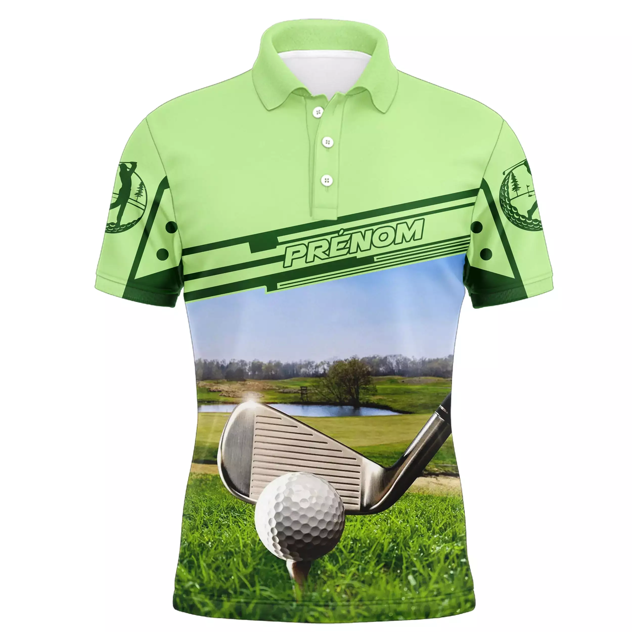 Polo Golf Personnalisé Motif Parcours Golf, Cadeau Idéal Golfeur - CT14072317