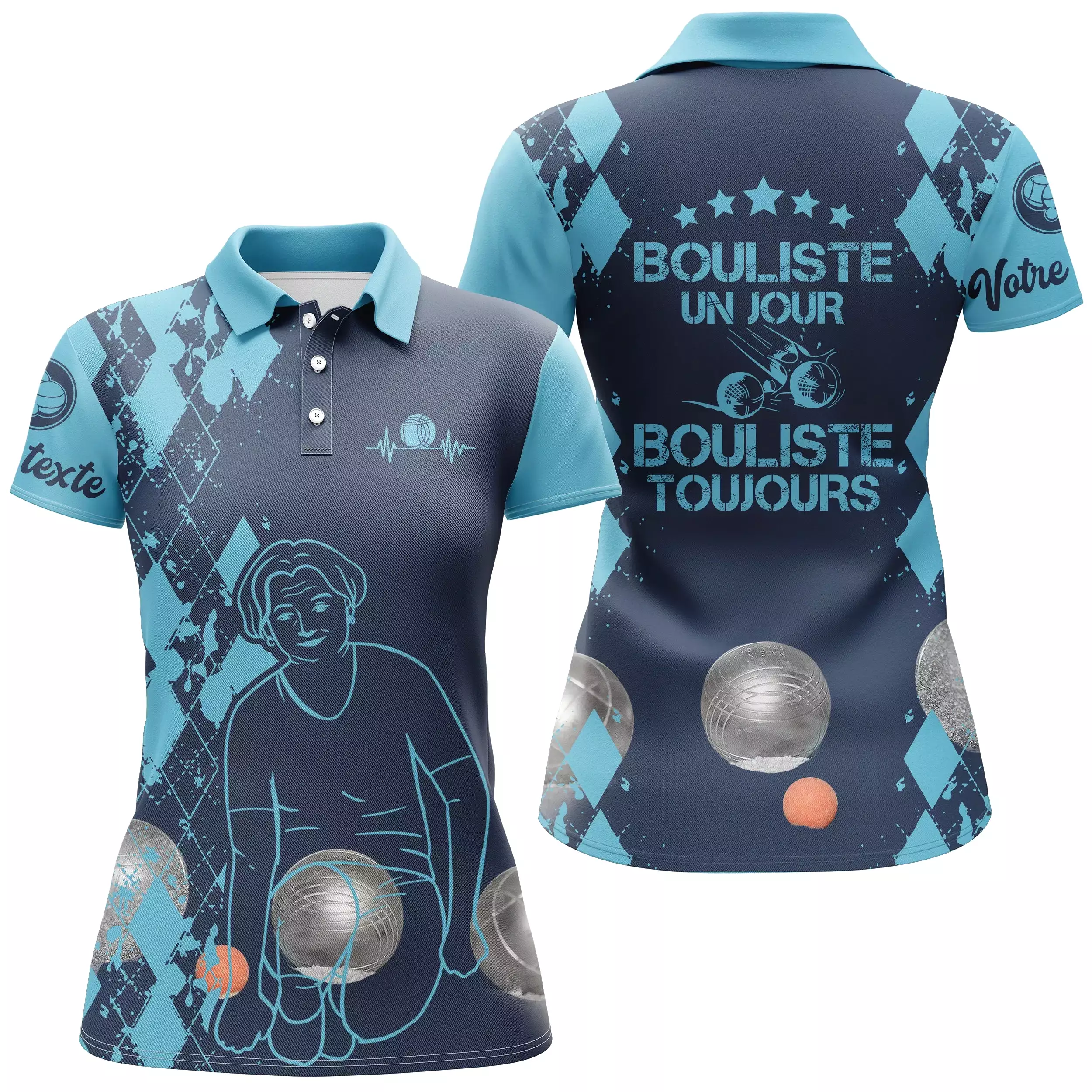 Polo Personnalisé Homme Femme, Cadeau Humour Bouliste, Bouliste Un Jour - Bouliste Toujours - CT29112338