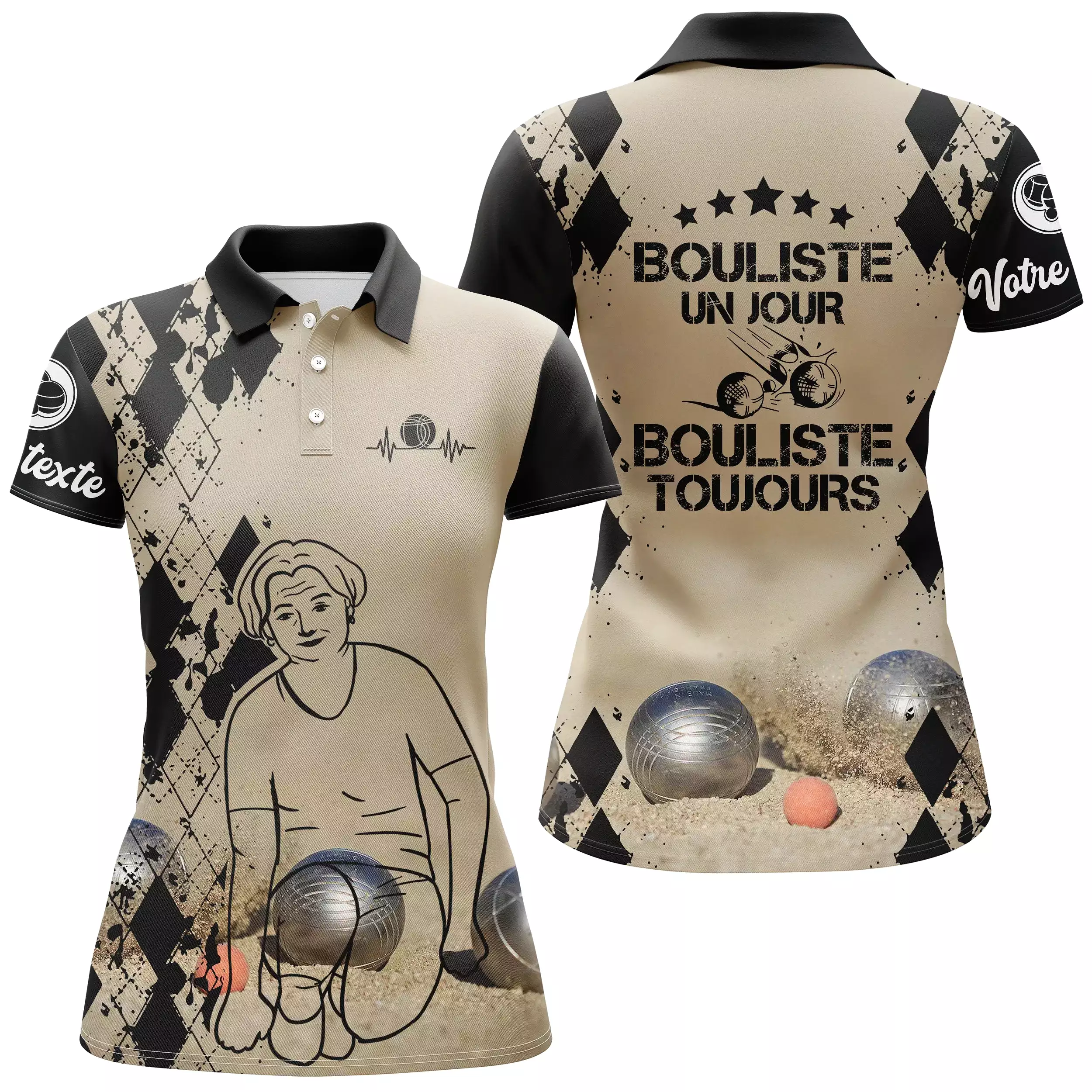 Polo Personnalisé Homme Femme, Cadeau Humour Bouliste, Bouliste Un Jour - Bouliste Toujours - CT29112338