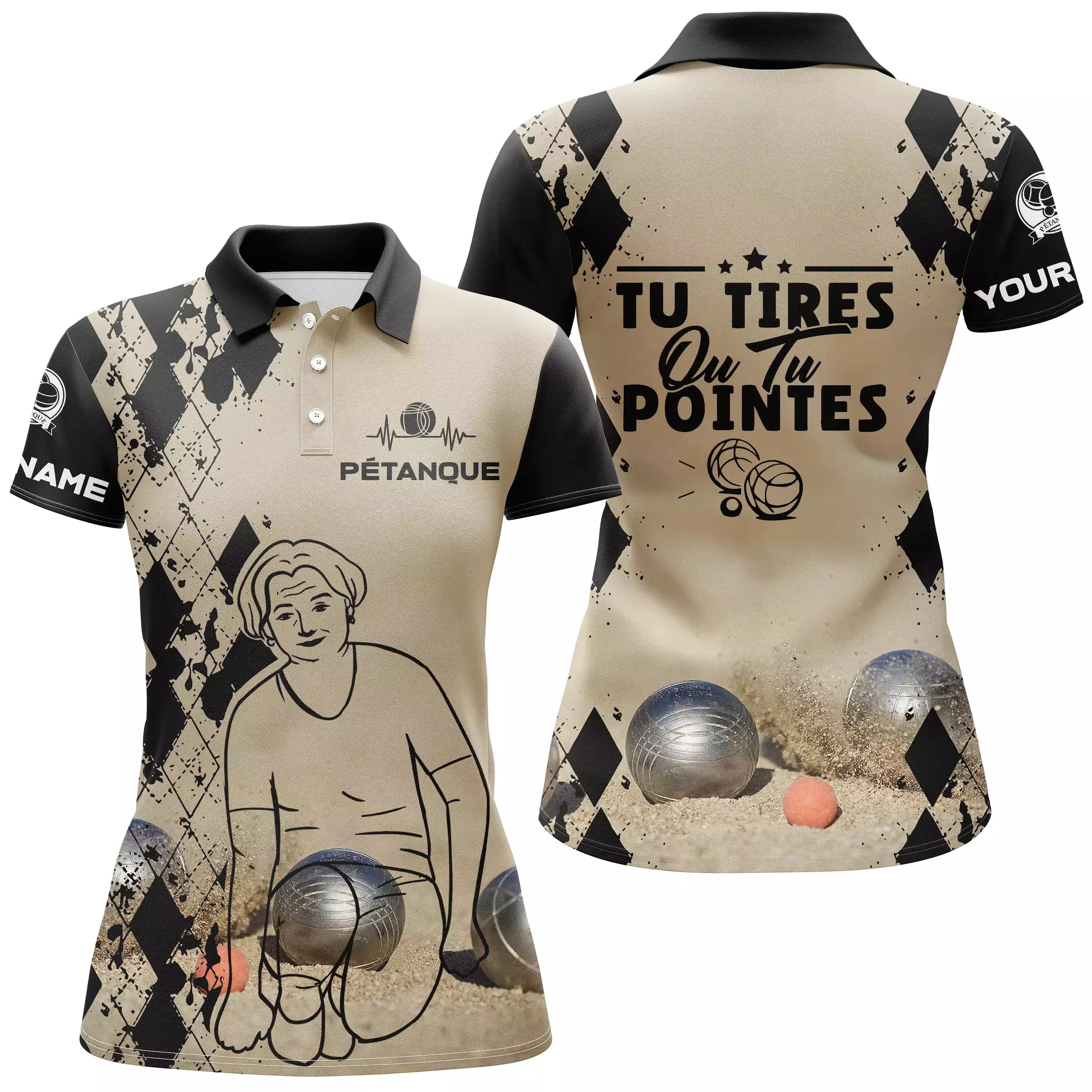 Polo Pétanque, Cadeau Personnalisé Bouliste, Tu Tires Ou Tu Pointes - CT13092364