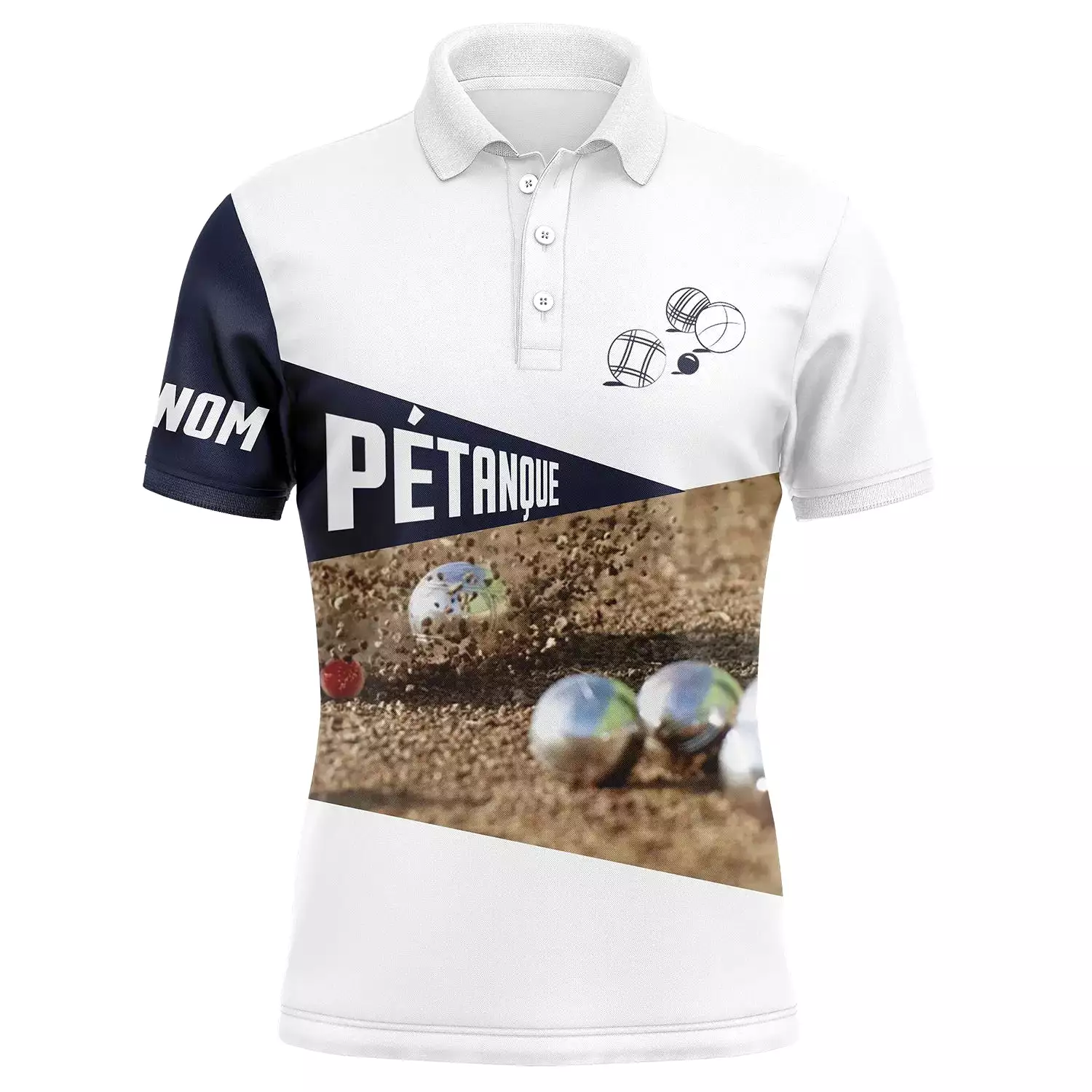 Polo Pétanque Personnalisé Cadeau Idéal Bouliste, Vêtement Unique Pour Pointeur/Tireur/Milieur - CT13072340