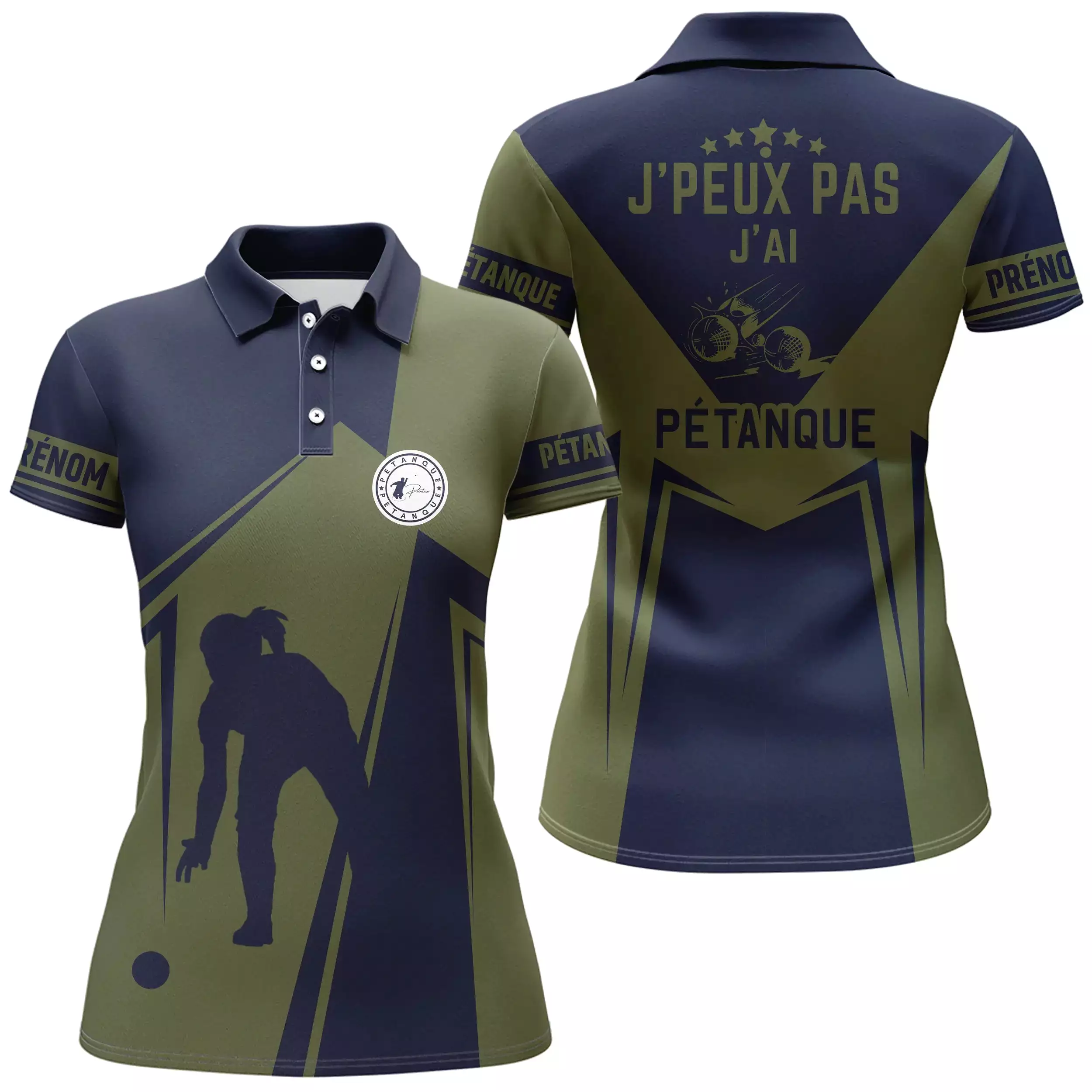 Polo Pétanque Personnalisé, Cadeau Orignal Pour Les Pointeurs, J'peux Pas J'ai Pétanque - CT14072319