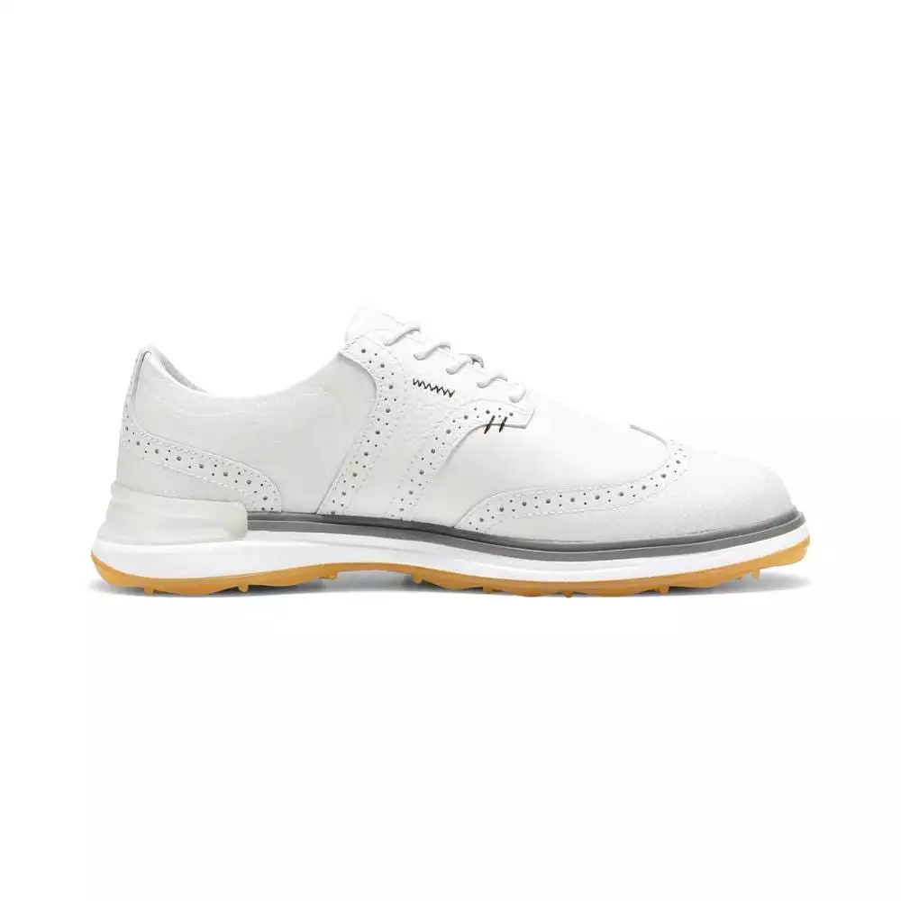 Puma Men's AVANT Wingtip Spikeless Golf Shoes - Feather Gray/Slate Gray