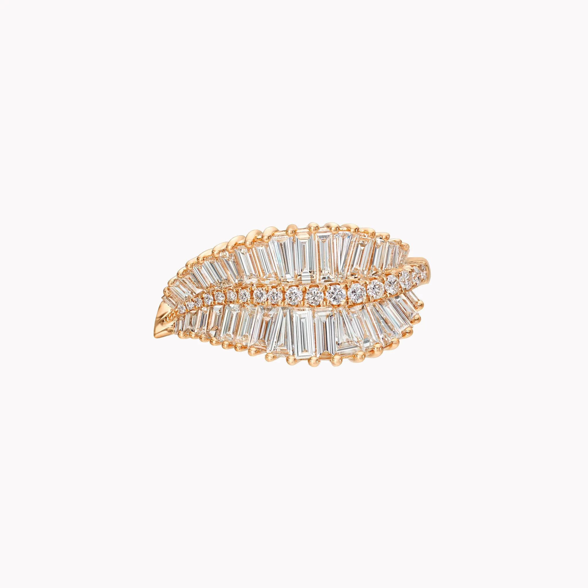 Sideways Palm Leaf Diamond Ring