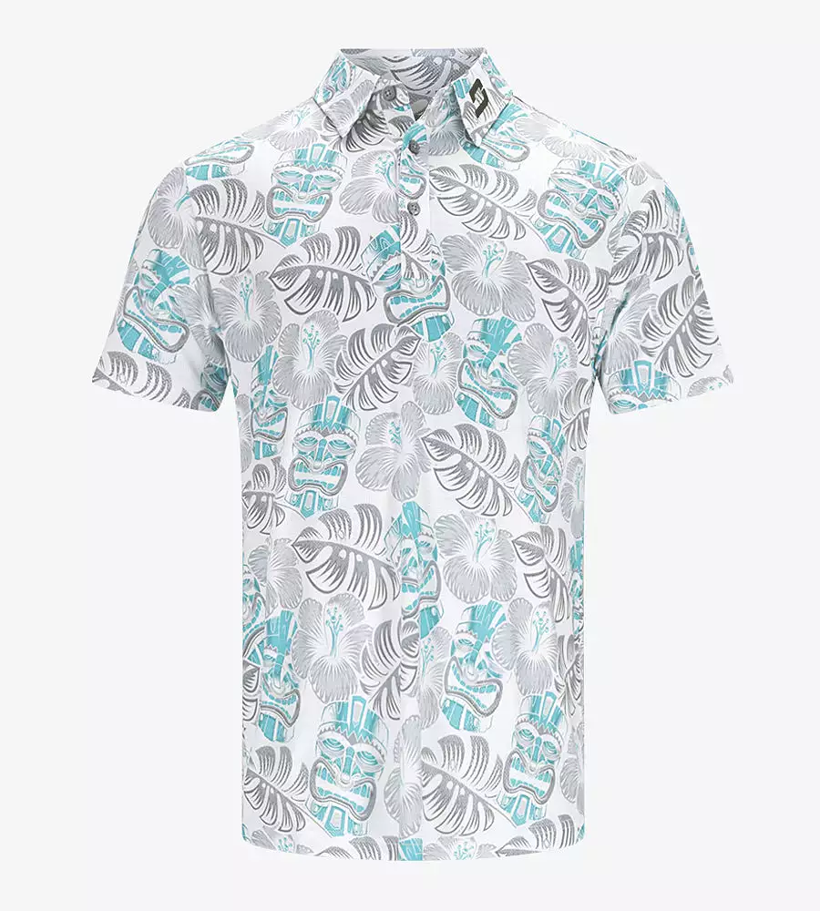 TIKI POLO - WHITE / TEAL