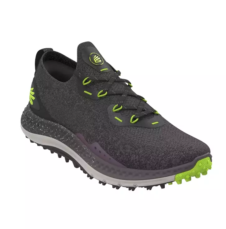 Under Armour Men's UA Charged Curry Spikeless Golf Shoes - Black/Ash/Lime