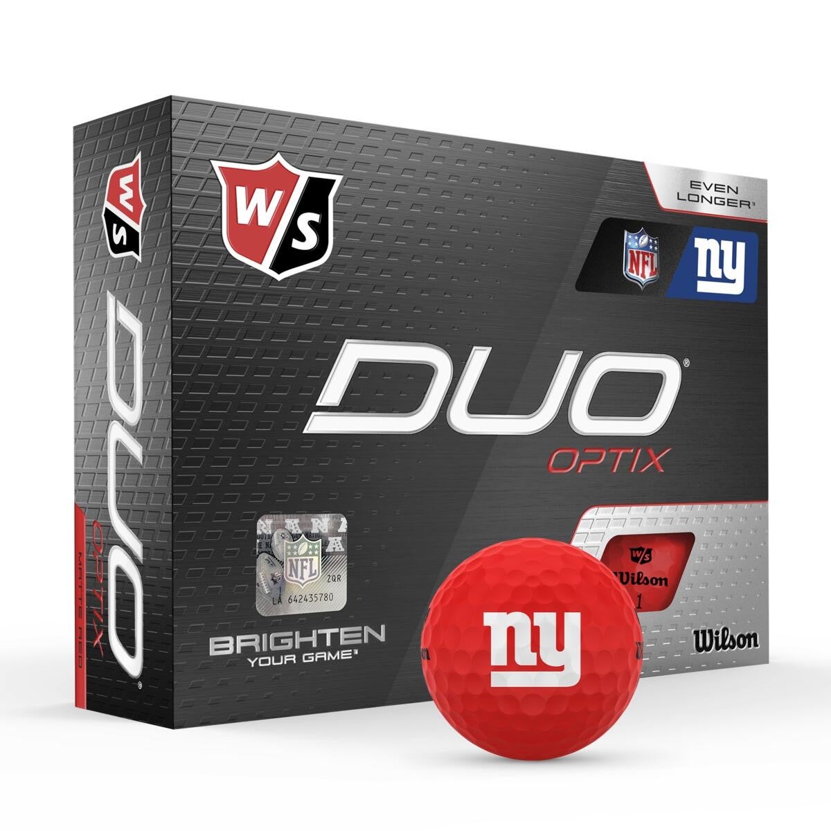 Wilson Staff Duo Optix NFL Team Licensed Golf Balls - Matte Red